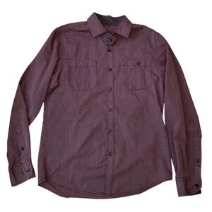 Michael Brandon Maroon Casual Button-Down Shirt